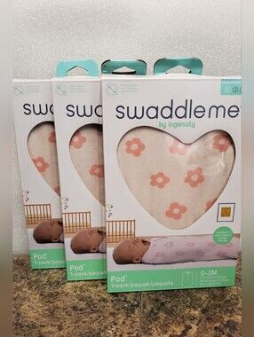 3 NIB - SwaddleMe by Ingenuity Pod, Size newborn, 0-2 Months, Flower Confetti